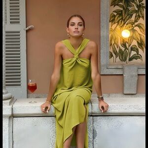 dusty pink halter neck dress Halter Neck Maxi Bridesmaid Dress, Dusty Pink – Jolie Moi Wholesale main image 0